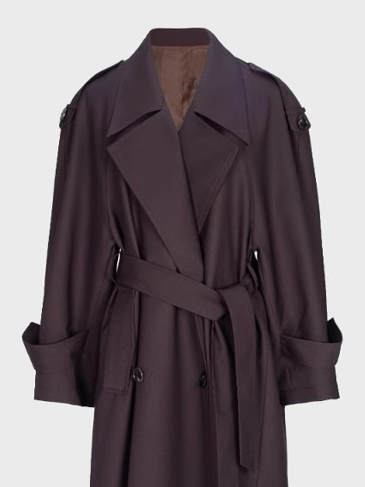 Trench Coat Formal - Lautaroฤดูใบไม้ผลิฤดูใบไม้ร่วงขนาดใหญ่สีกากียาวพิเศษสีม่วงเข้มTrench Coatสําหรับผู้หญิงDouble Breasted Elegant Luxury Overcoat