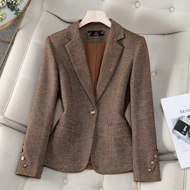 Women'S Office Formal Wear For Ladies - เสื้อเบลเซอร์ผู้หญิง แจ็คเก็ตแขนยาว กระดุมเดี่ยว สำหรับทำงาน สไตล์ธุรกิจ ทรงเข้ารูป