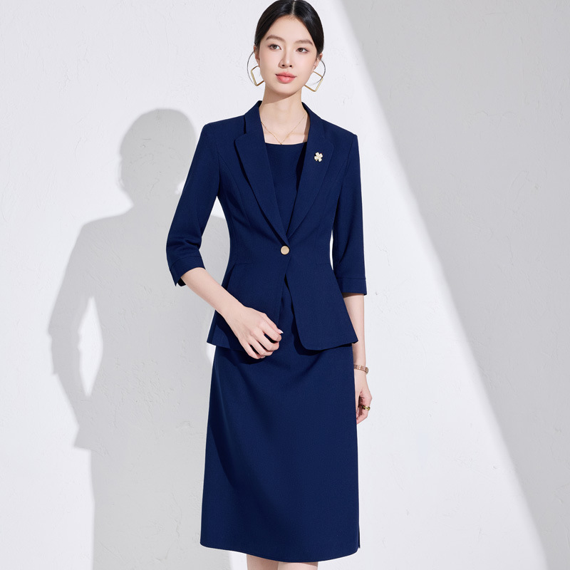 Women'S Office Formal Wear For Ladies - ชุดสูทผู้หญิง รุ่นใหม่ประจำปี 2025 สำหรับฤดูใบไม้ผลิ/ฤดูร้อน ดีไซน์หรูหราและสง่างาม เหมาะสำหรับพนักงานต้อนรับในโรงแรมที่มีรูปร่างเล็ก