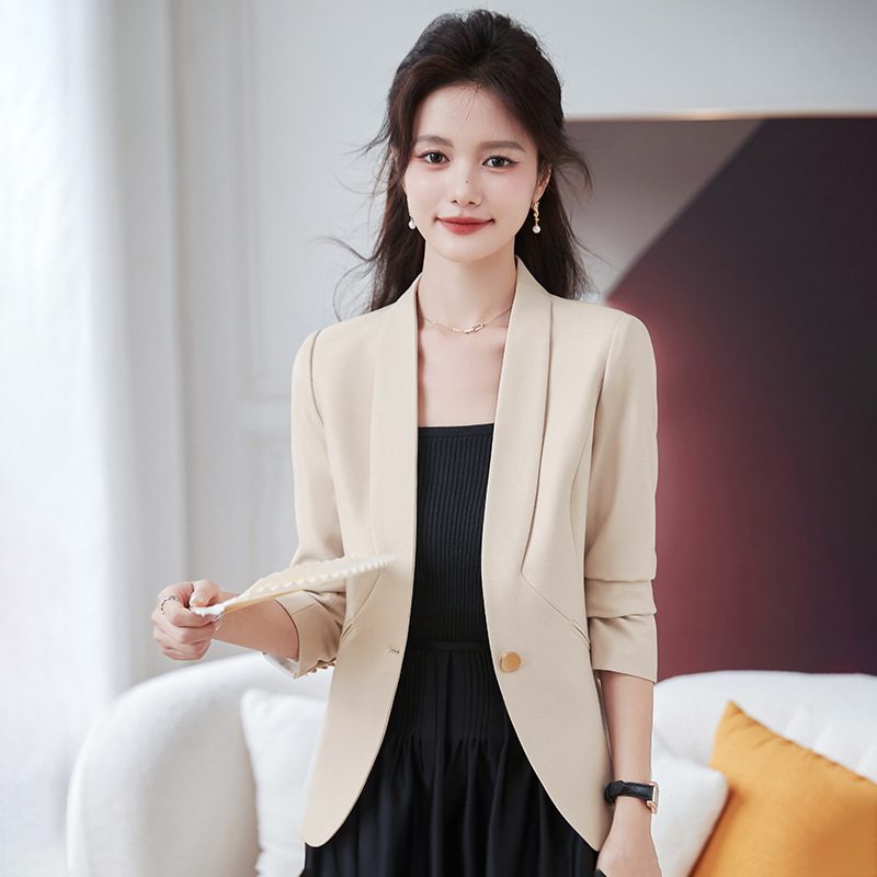 Women Formal Wear With Black Blazer - 2025 ใหม่แฟชั่นผู้หญิงอย่างเป็นทางการ Blazer สุภาพสตรีสีชมพู Apricot สีดําหญิงแขนยาวทํางานเสื้อแจ็คเก็ตฤดูใบไม้ร่วงฤดูหนาว