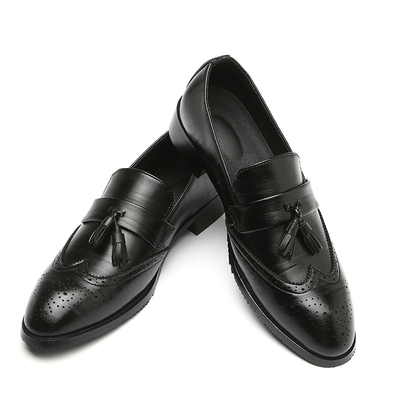 Formal Women Daily Wear Shoes - รองเท้าโลฟเฟอร์หนังแท้แบบคลาสสิกสำหรับผู้ชาย ตกแต่งพู่ห้อย ทำมือ สวมใส่สบาย เหมาะสำหรับใส่ทำงาน แต่งงาน