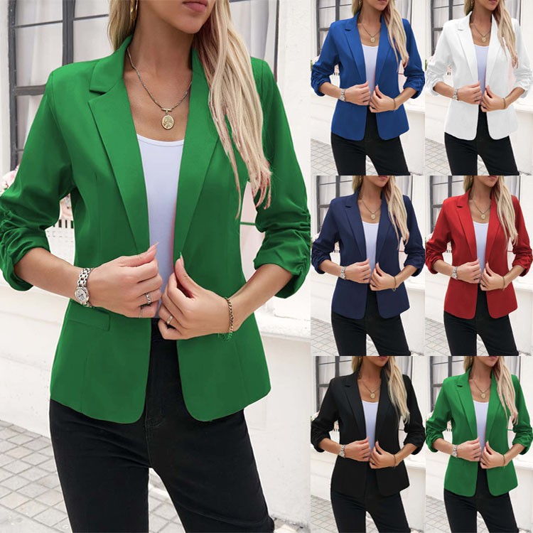 Women Formal Wear With Blazer - เสื้อสูทผู้หญิงสไตล์ยุโรปและอเมริกาแบบใหม่ปี 2026 เสื้อสูทแขนสามส่วนสำหรับชุดทำงาน