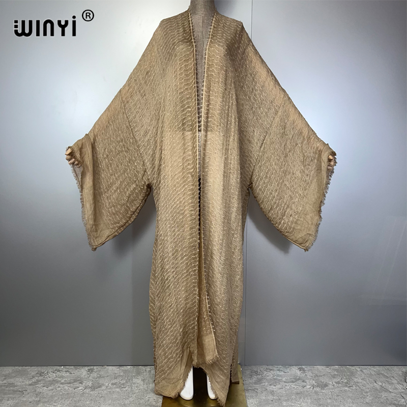 Young Women'S Formal Wear - WINYI เรขาคณิตพิมพ์กิโมโน kaftan beachwear เสื้อสเวตเตอร์ถักชุดราตรี abaya