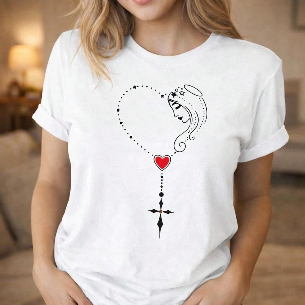 Women'S Formal Wear Plus Size - เสื้อเชิ้ตพิมพ์ลายหัวใจลายดอกไม้สำหรับผู้หญิงไซส์ใหญ่ Trebalena - เสื้อเชิ้ตคอกลมแขนสั้นลำลองพร้อมลายดอกไม้แบบสุ่ม สวมใส่สบายทุกวัน เสื้อสำหรับฤดูร้อน