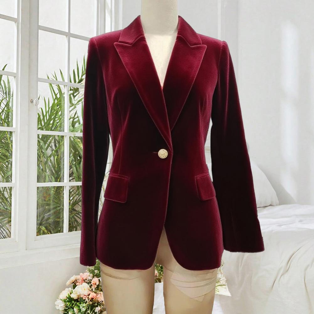 Women'S Formal Wear For A Wedding Guest - เสื้อเบลเซอร์กำมะหยี่ขนาดใหญ่สำหรับผู้หญิง ปกแหลม ชุดทักซิโด้สำหรับงานพรอม ชุดทำงาน ชุดสำหรับแขกในงานแต่งงาน ทรงเข้ารูป