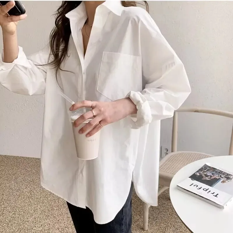 Women'S Formal Wear Blouse - เสื้อเชิ้ตผู้หญิงไซส์ใหญ่ แขนยาว ผ้าฝ้าย แฟชั่นใหม่ ปี 2026