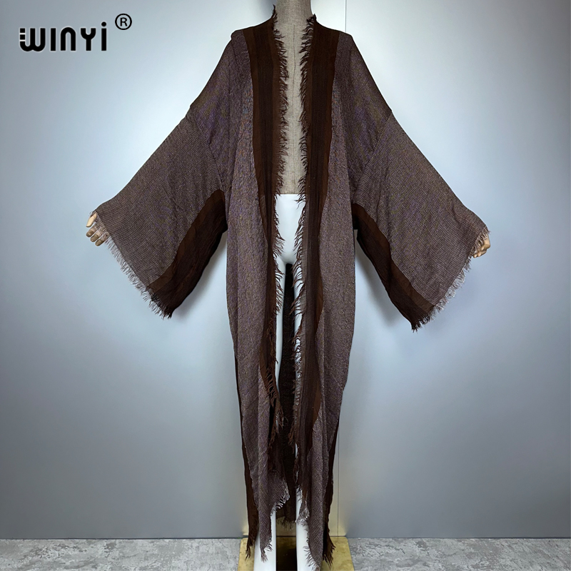 Young Women'S Formal Wear - WINYI เสื้อคลุมกิโมโนสไตล์เรโทรแบบยาว ชุดคลุมชายหาด ชุดเดรสปาร์ตี้หรูหรา อาบายะ ดูไบ