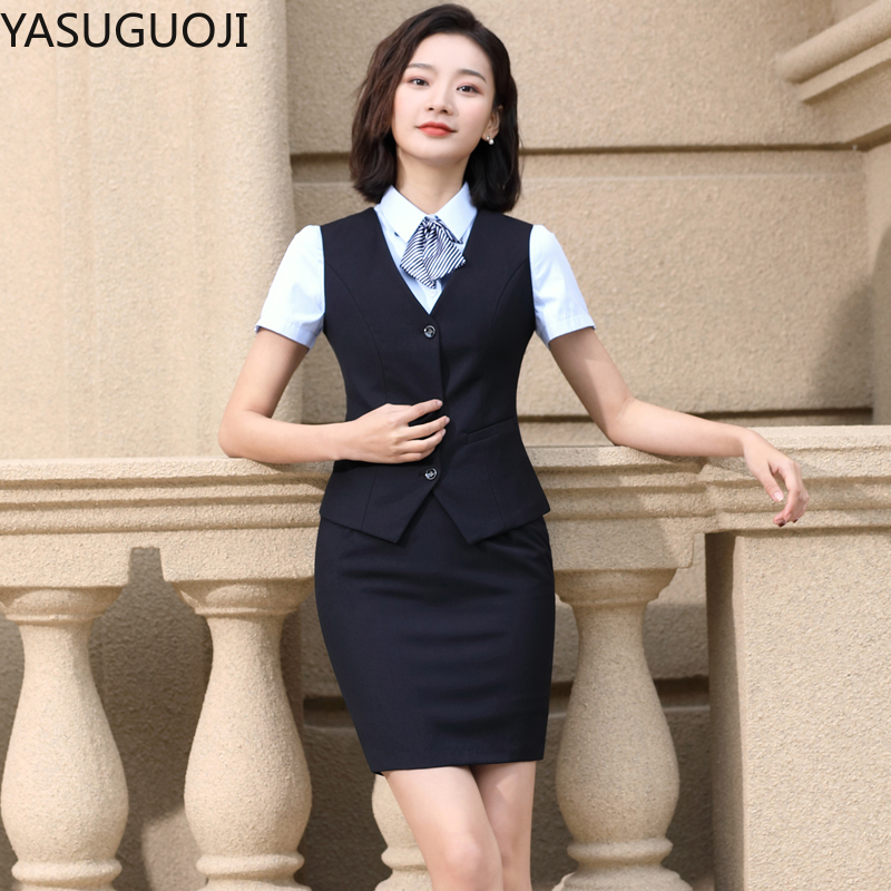 Women'S Formal Wear Plus Size - YASUGUOJI Elegant แฟชั่นผู้หญิงเสื้อกั๊กทำงาน Slim V คอสำนักงานอย่างเป็นทางการสุภาพสตรี