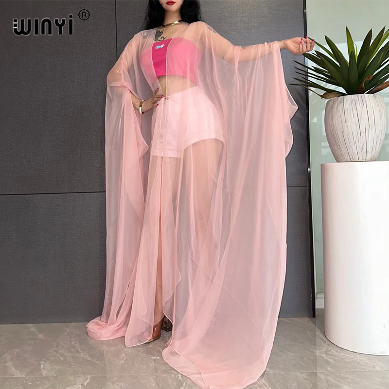Young Women'S Formal Wear - Winyi ชุดชายหาดเซ็กซี่ปกปิดชุดว่ายน้ำกิโมโนสำหรับผู้หญิงชุดเดรส2023ใส่เดินชายหาดชุดเดรสเดรสไหมพรมมุมมองแบบขาวดำ