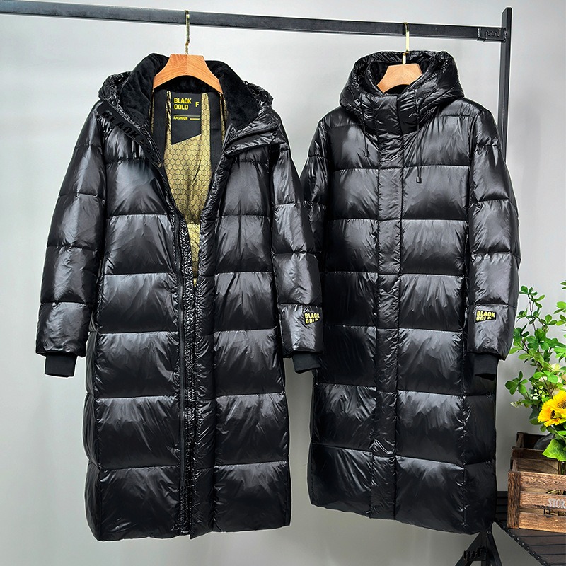 Trench Coat Formal - เสื้อแจ็คเก็ตขนเป็ดสีดำสำหรับฤดูหนาว แบบมีฮู้ด ความยาวปานกลาง สำหรับผู้หญิง เสื้อโค้ทขนเป็ดสีขาว อุ่น