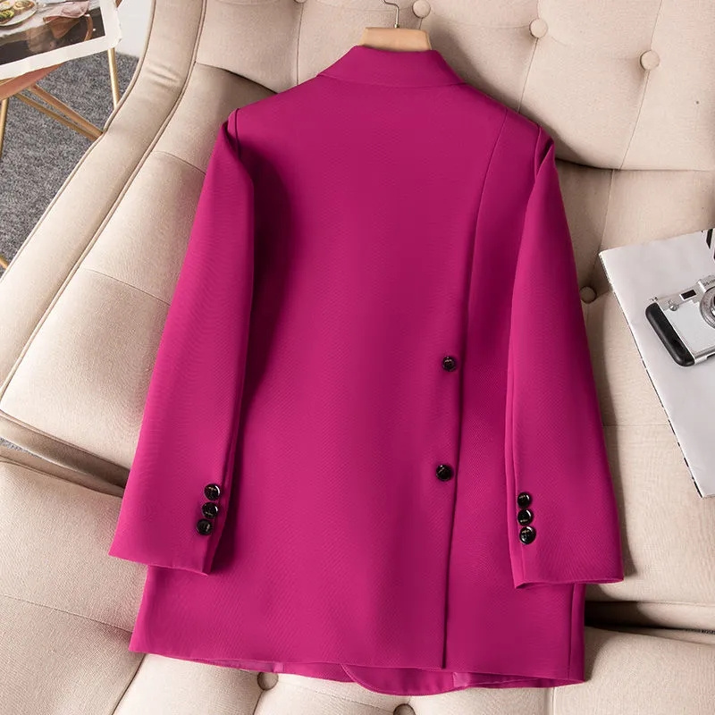 Women Formal Wear With Blazer - ผู้หญิงอย่างเป็นทางการ Blazers 2023 New Rose สีดำผู้หญิงสตรีแขนยาว