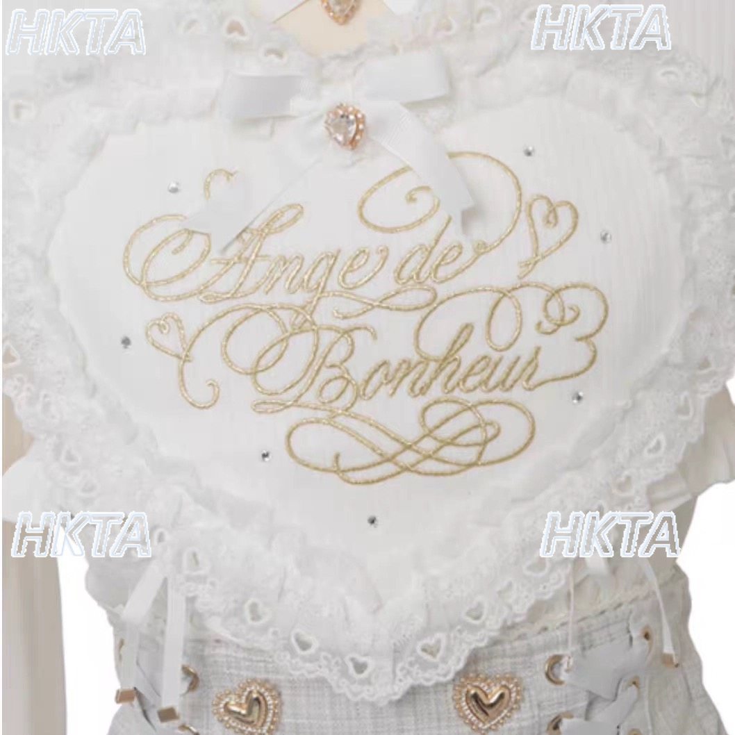 Women'S Formal Wear Blouse - เสื้อเชิ้ตโลลิต้าสไตล์ญี่ปุ่น สีชมพูขาว น่ารัก หวาน สำหรับผู้หญิง สาวๆ