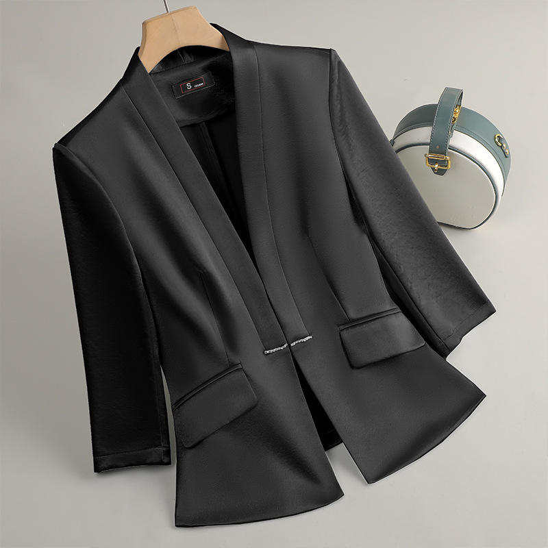 Women Formal Wear With Black Blazer - Professional ผู้หญิงสีดําสีขาวสีฟ้า Blazer ฤดูใบไม้ผลิฤดูร้อนใหม่เสื้อผ้าแฟชั่นธุรกิจอย่างเป็นทางการแจ็คเก็ต OL Office