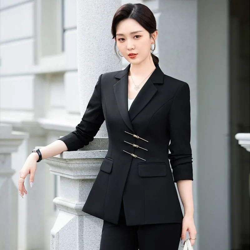 2025 แฟชั่นสีขาวสีแดงสีดําเสื้ - Women Formal Wear With Black Blazer บทวิจารณ์และราคา