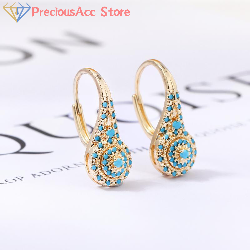 ต่างหูสีเขียวอมฟ้า สไตล์ชาติพั - Women Formal Wear Ethnic บทวิจารณ์และราคา