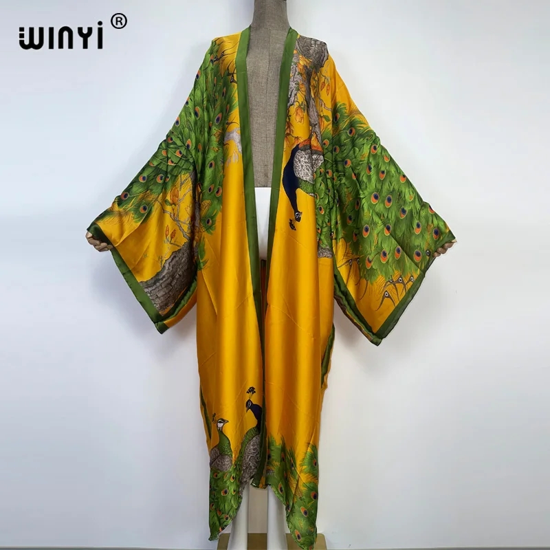 Winyi ชุดเดรสผ้าไหมแขนยาวพิมพ์ - Young Women'S Formal Wear บทวิจารณ์และราคา