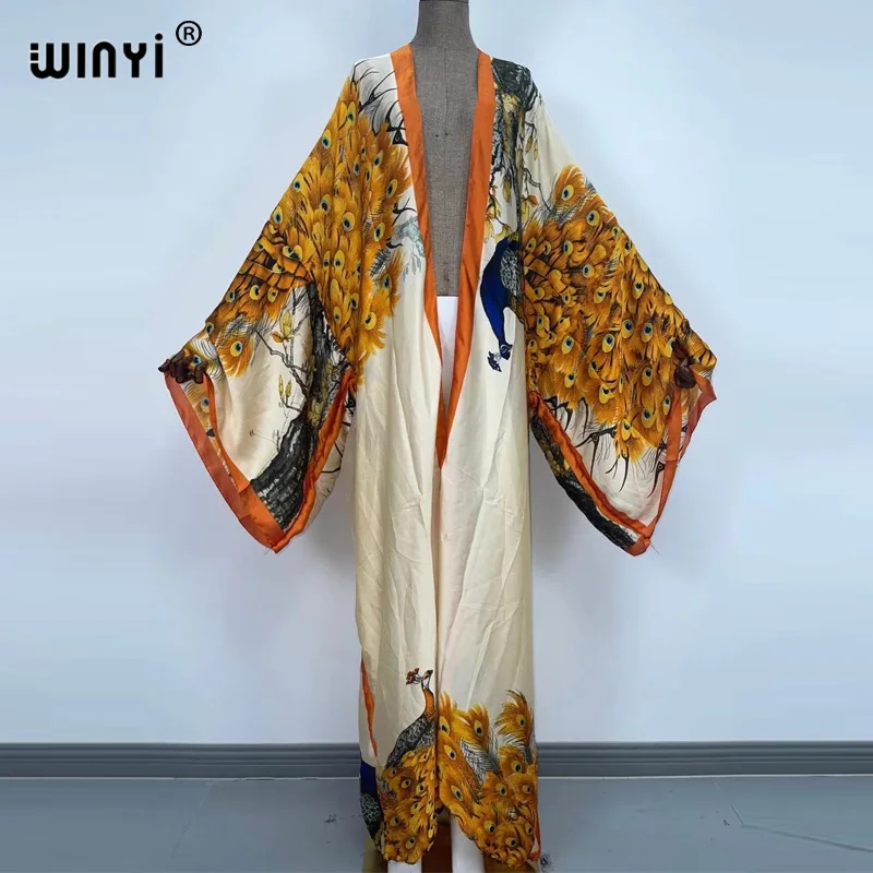 Winyi ชุดเดรสผ้าไหมแขนยาวพิมพ์ - Young Women'S Formal Wear บทวิจารณ์และราคา