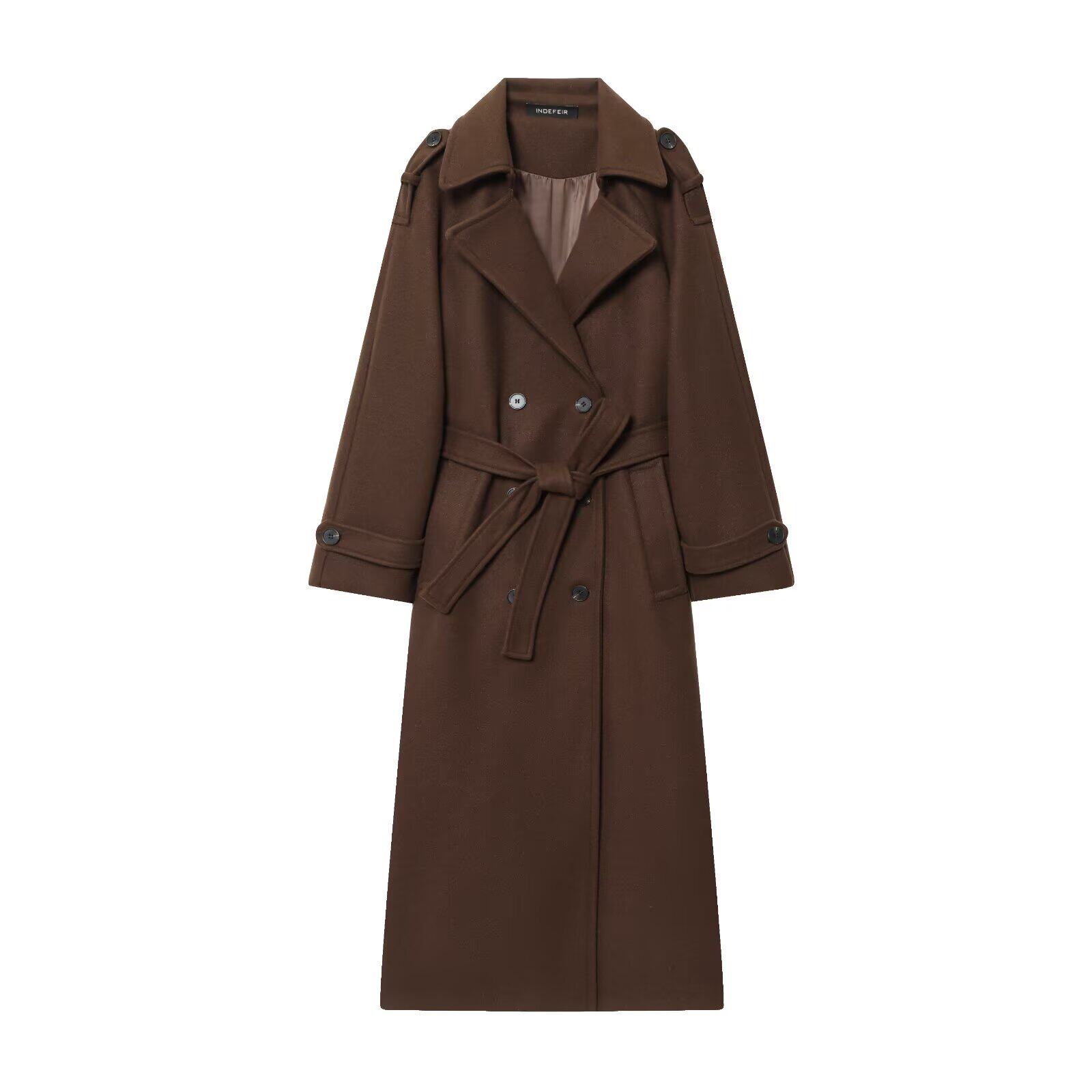 เสื้อโค้ทแฟชั่นผู้หญิงสีดำ ทรง - Trench Coat Formal บทวิจารณ์และราคา