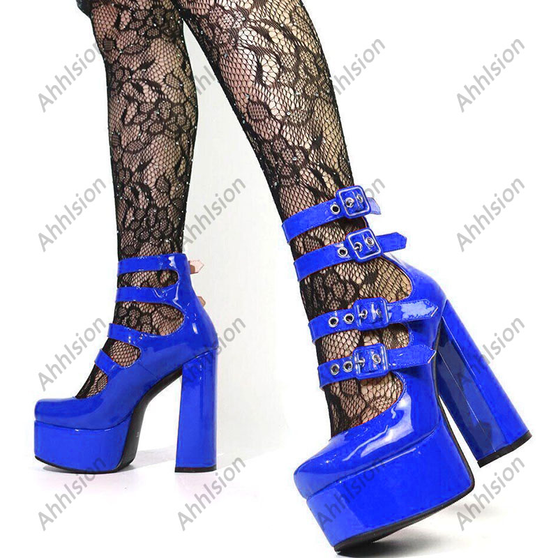 รองเท้าส้นสูงแบบมีสายรัดหนังแก - Pump Heel Block บทวิจารณ์และราคา