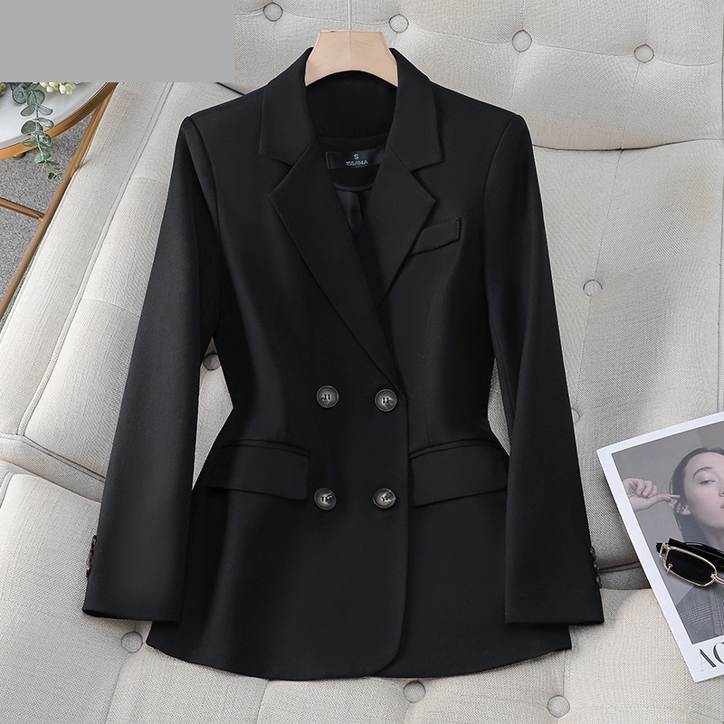 เสื้อเบลเซอร์ผู้หญิงสีน้ำตาลดำ - Women Formal Wear With Black Blazer บทวิจารณ์และราคา