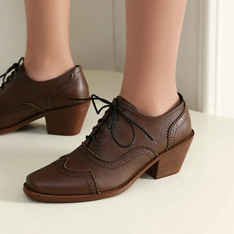 รองเท้าผู้หญิงแบบอ็อกซ์ฟอร์ด ห - Pump Heel Block บทวิจารณ์และราคา