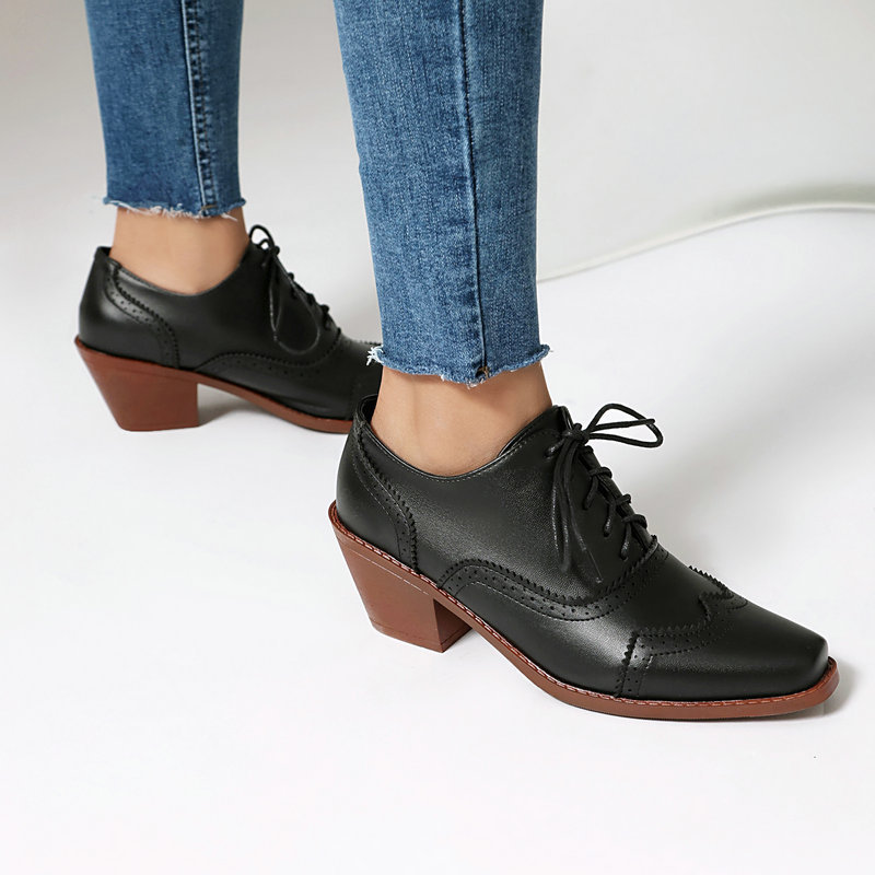 รองเท้าผู้หญิงแบบอ็อกซ์ฟอร์ด ห - Pump Heel Block บทวิจารณ์และราคา