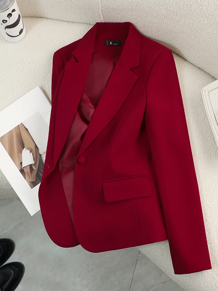 เสื้อเบลเซอร์ผู้หญิง สีแดง เขี - Women Formal Wear With Black Blazer บทวิจารณ์และราคา
