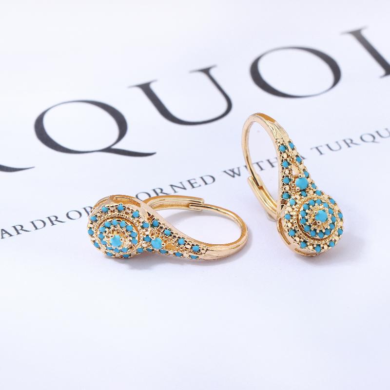 ต่างหูสีเทอร์ควอยซ์สไตล์ชาติพั - Women Formal Wear Ethnic บทวิจารณ์และราคา