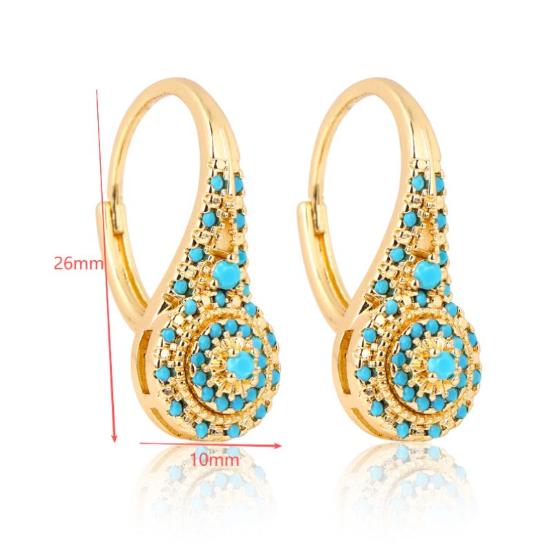 ต่างหูสีเทอร์ควอยซ์สไตล์ชาติพั - Women Formal Wear Ethnic บทวิจารณ์และราคา