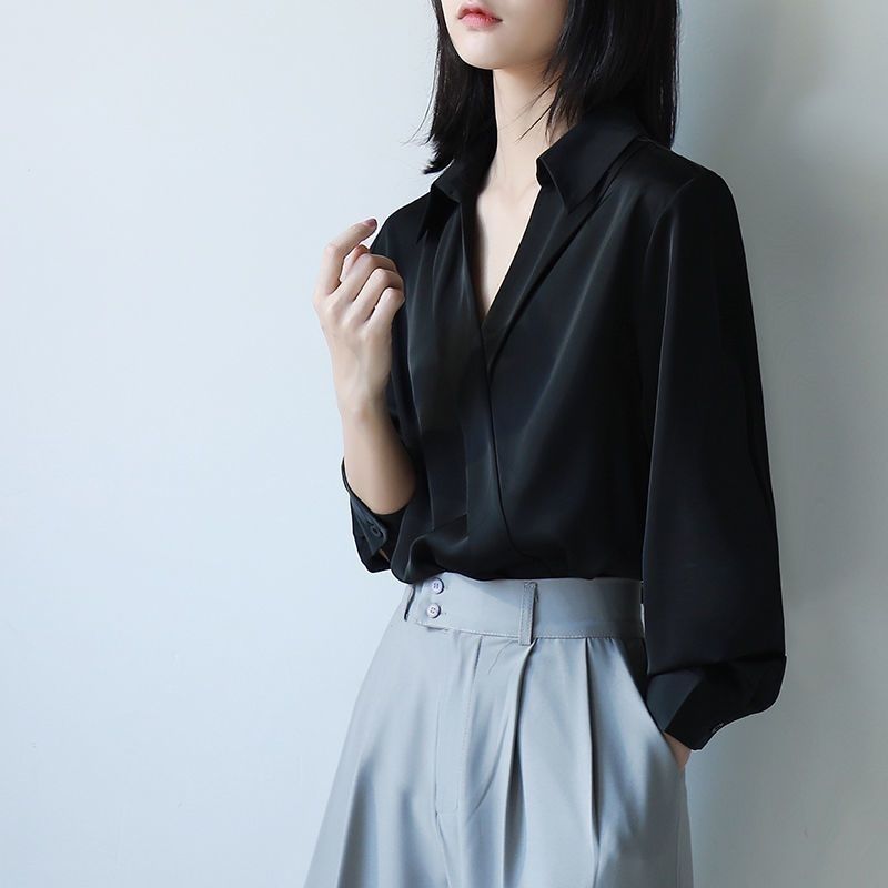 Gidyq เสื้อชีฟองสีดำสำหรับผู้ห - Women'S Formal Wear Blouse บทวิจารณ์และราคา