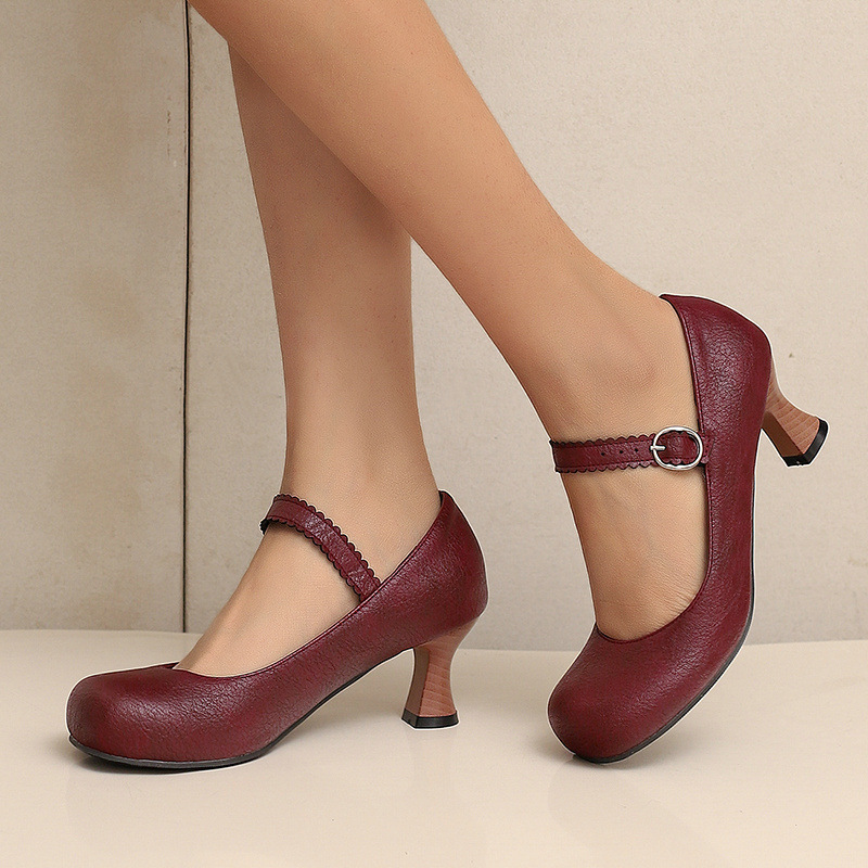 รองเท้าส้นเตี้ยแบบแมรี่เจนสไตล - Formal Women Daily Wear Shoes บทวิจารณ์และราคา