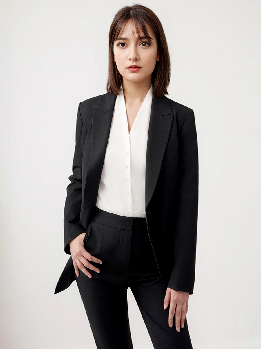 ผู้หญิงชุด Blazer กางเกง Offic - Women Formal Wear With Black Blazer บทวิจารณ์และราคา