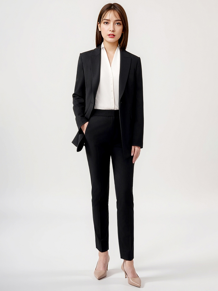 ผู้หญิงชุด Blazer กางเกง Offic - Women Formal Wear With Black Blazer บทวิจารณ์และราคา