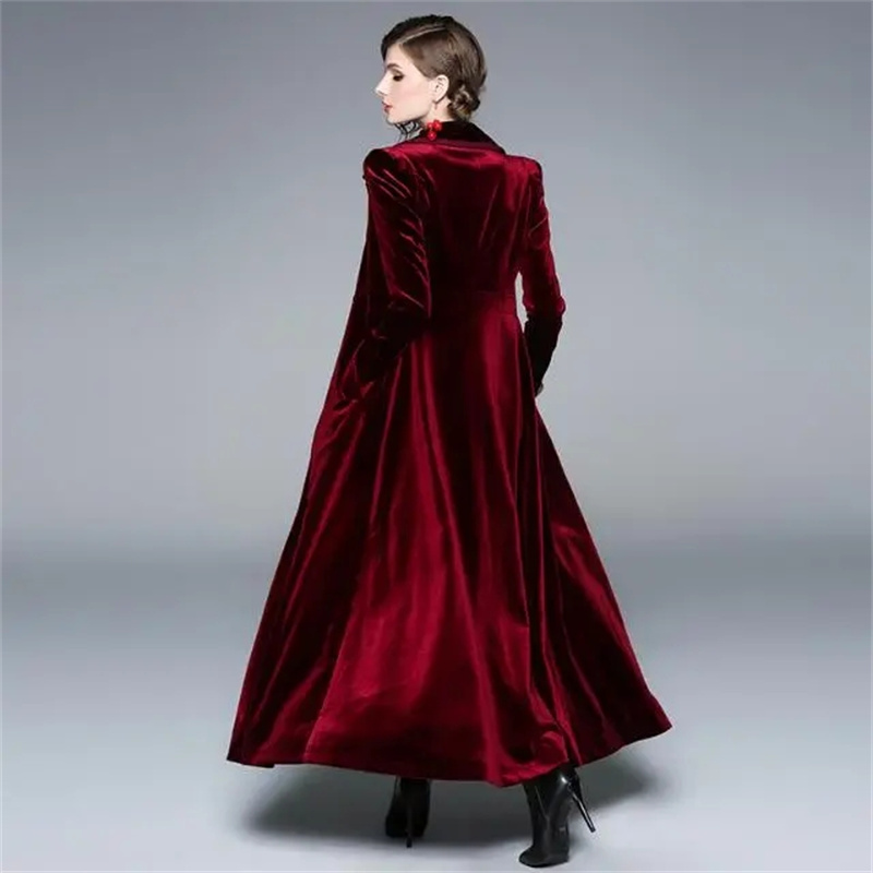กํามะหยี่สีทองยาว Windbreaker  - Trench Coat Formal บทวิจารณ์และราคา