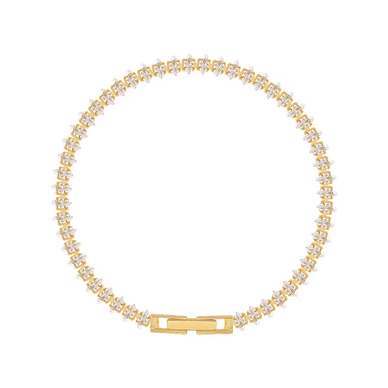 สร้อยข้อมือทองคำประดับเพชร CZ  - Women Luxury Formal Wear บทวิจารณ์และราคา