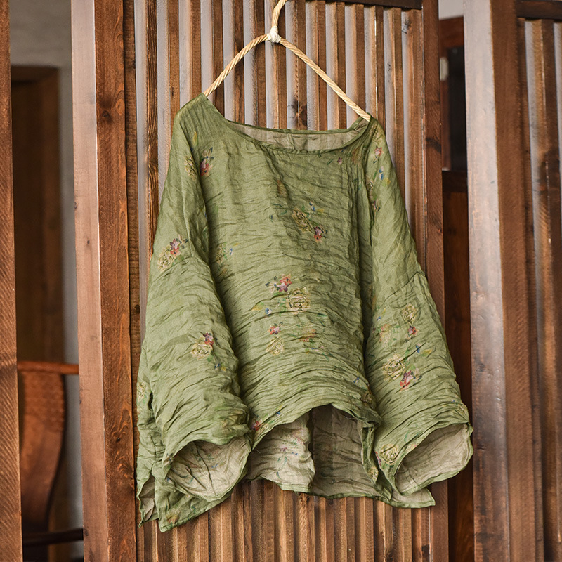 ผู้หญิงOversize Vintage Ramie  - Women'S Formal Wear Blouse บทวิจารณ์และราคา