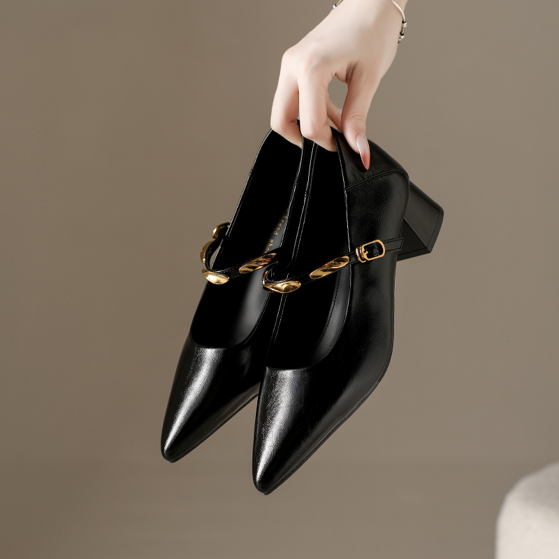 รองเท้าส้นเตี้ยแบบแมรี่เจนหัวแ - Pump Heel Block บทวิจารณ์และราคา