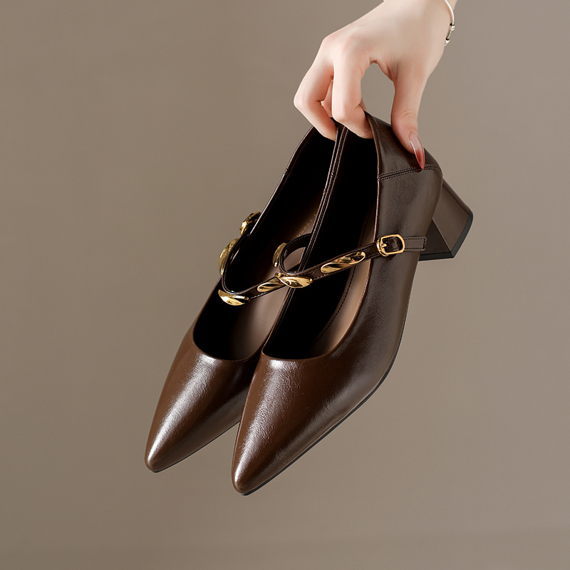 รองเท้าส้นเตี้ยแบบแมรี่เจนหัวแ - Pump Heel Block บทวิจารณ์และราคา