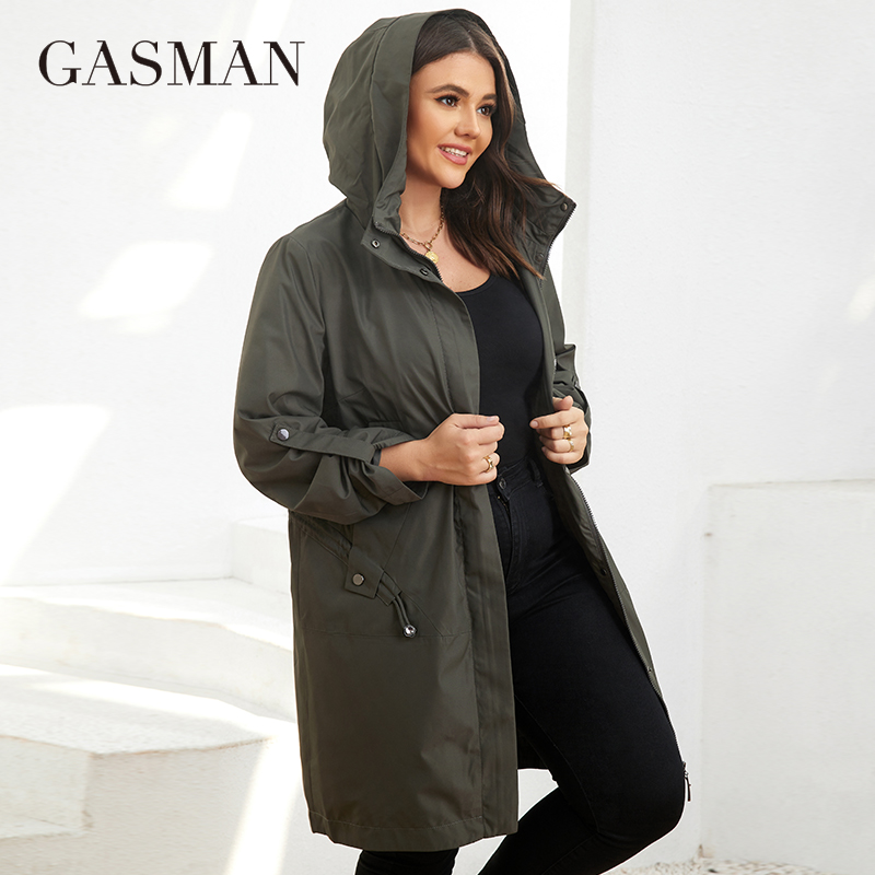 GASMAN ฤดูใบไม้ร่วงเสื้อฝน Plu - Trench Coat Formal บทวิจารณ์และราคา