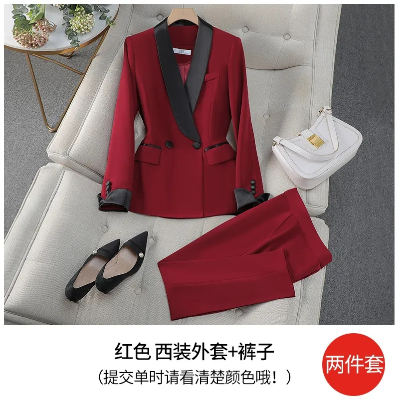 ชุดสูทผู้หญิงสีแดงดำสุดหรู สำห - Women Formal Wear With Black Blazer บทวิจารณ์และราคา
