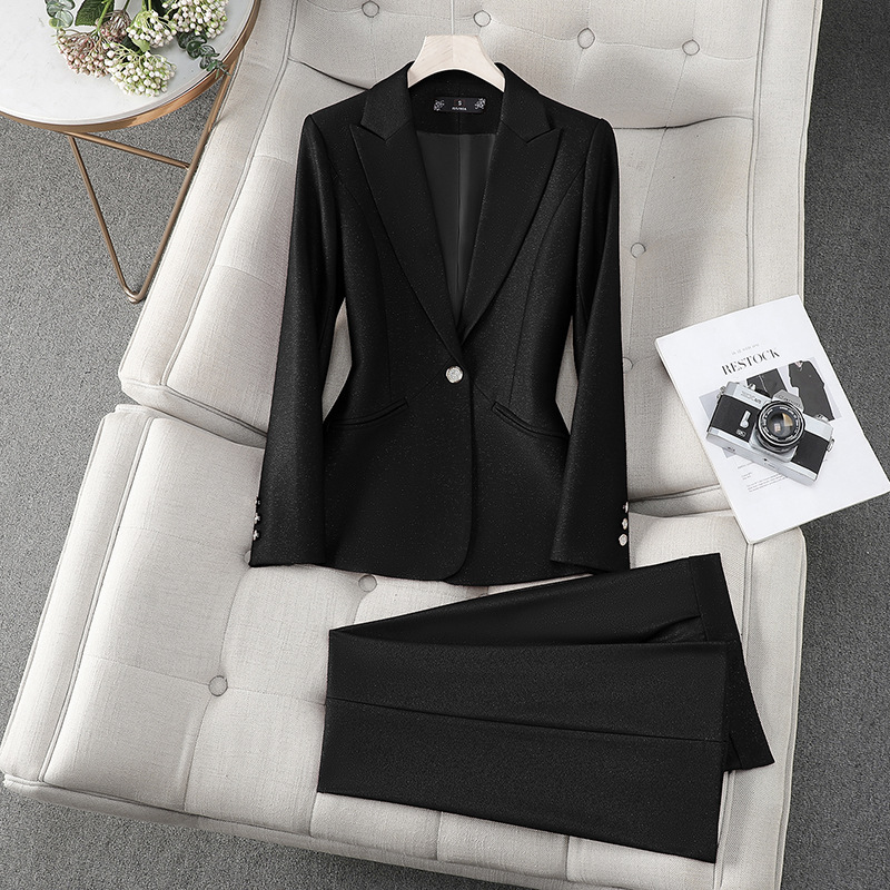 ชุดสูททำงานผู้หญิงแบบ 2 ชิ้น ส - Women Formal Wear With Black Blazer บทวิจารณ์และราคา