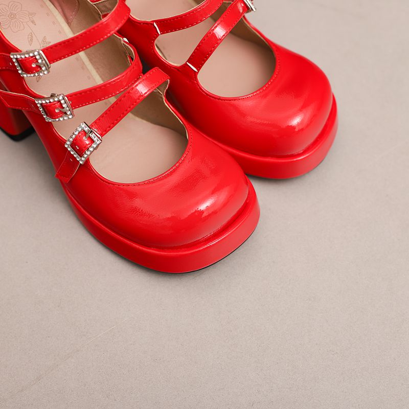 รองเท้าส้นตึกทรง Mary Janes ยี - Pump Heel Block บทวิจารณ์และราคา