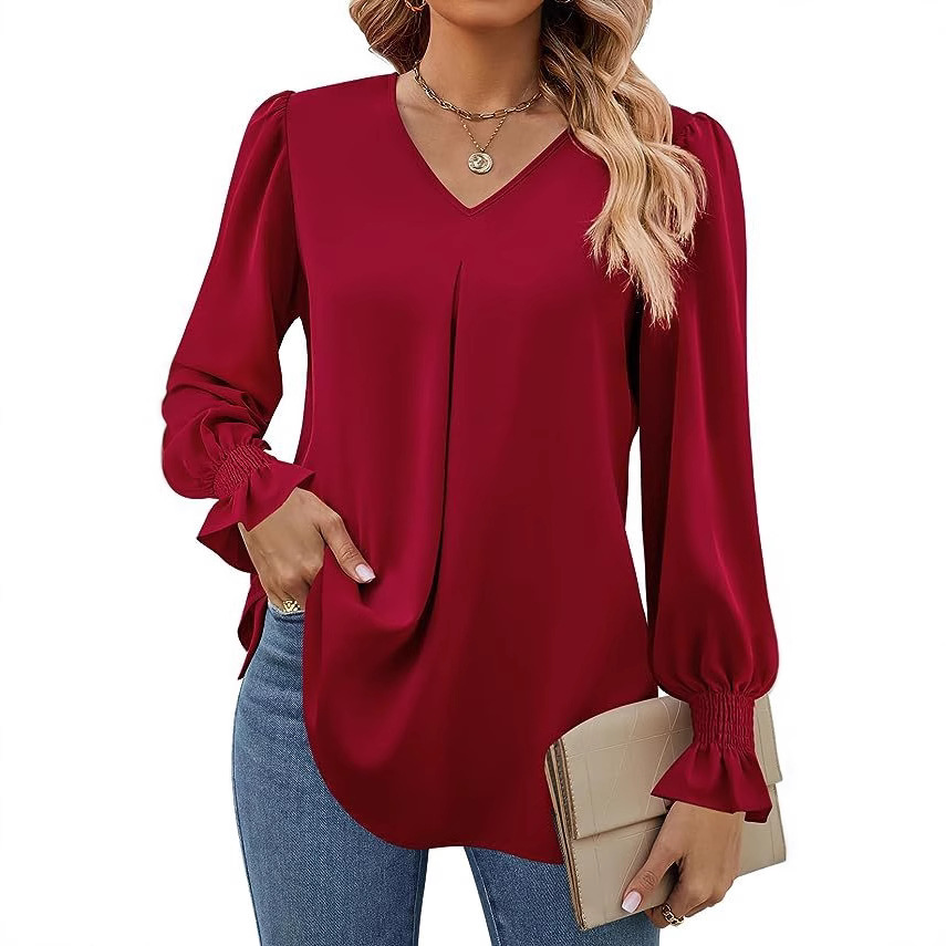 เสื้อแขนยาวผู้หญิงฤดูใบไม้ผลิส - Women'S Formal Wear Blouse บทวิจารณ์และราคา