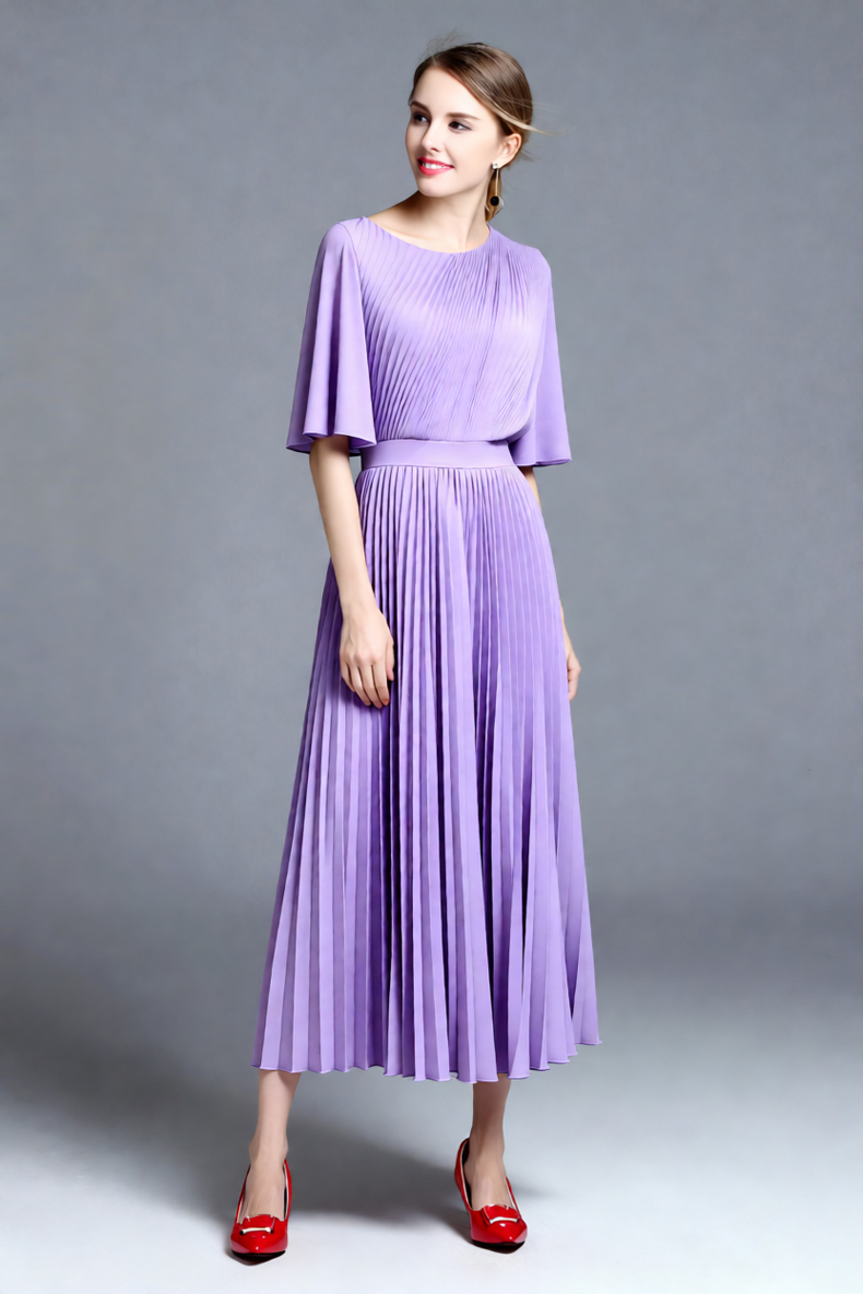 เดรสยาวปานกลางแบบจับจีบแขนเสื้ - Women'S Formal Wear For A Wedding Guest บทวิจารณ์และราคา