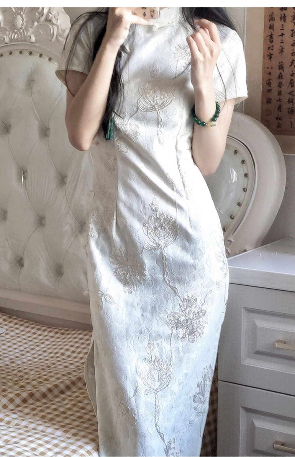 ชุดกี่เพ้าสีขาวสไตล์จีนโบราณสำ - Young Women'S Formal Wear บทวิจารณ์และราคา
