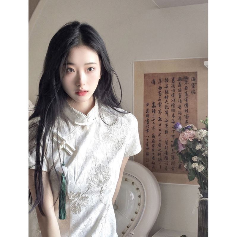 ชุดกี่เพ้าสีขาวสไตล์จีนโบราณสำ - Young Women'S Formal Wear บทวิจารณ์และราคา