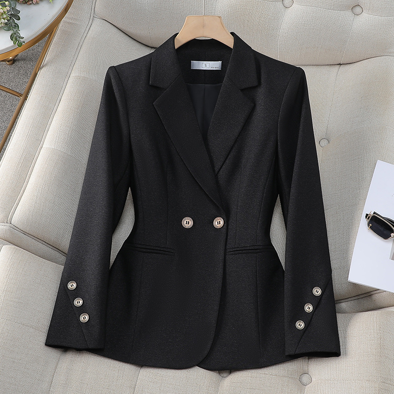 เสื้อเบลเซอร์ผู้หญิงแบบกระดุมส - Women Formal Wear With Black Blazer บทวิจารณ์และราคา