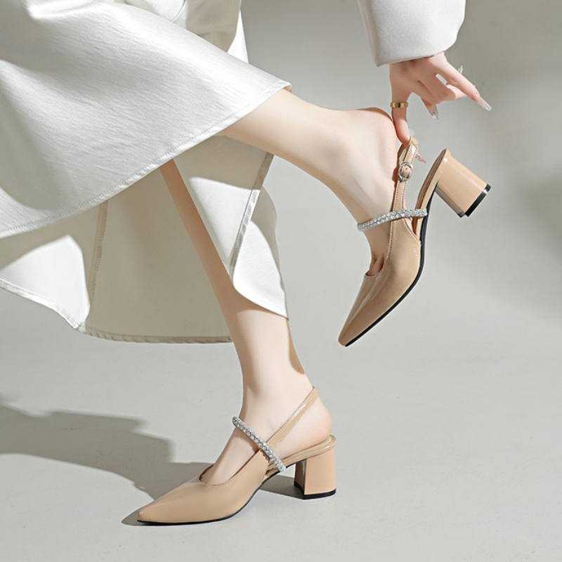 รองเท้าส้นสูงแบบสวมเปิดส้นประด - Formal Women Daily Wear Shoes บทวิจารณ์และราคา