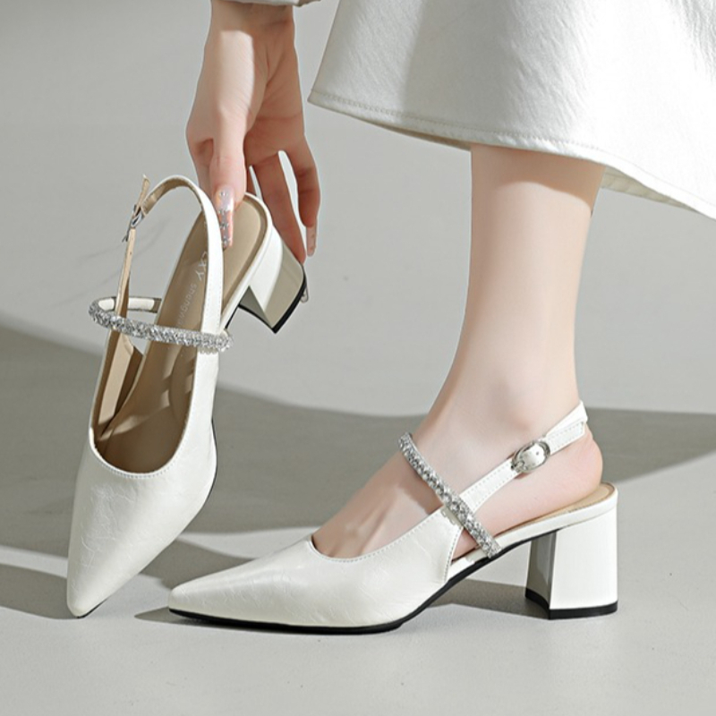 รองเท้าส้นสูงแบบสวมเปิดส้นประด - Formal Women Daily Wear Shoes บทวิจารณ์และราคา
