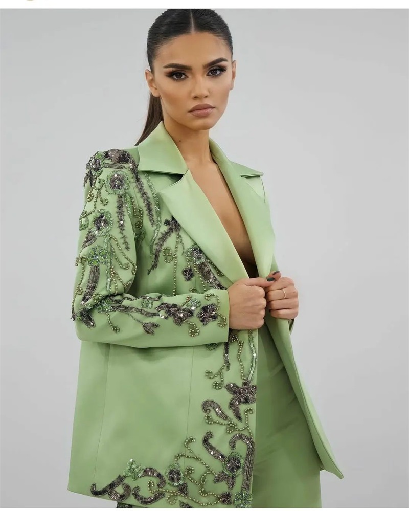 Designer สีเขียวซาตินผู้หญิงชุ - Women Luxury Formal Wear บทวิจารณ์และราคา